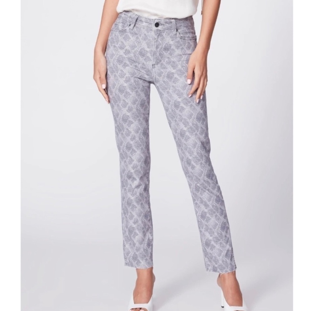 NWT PAIGE Hoxton Slim Snakeskin Jeans Periscope Viper 26